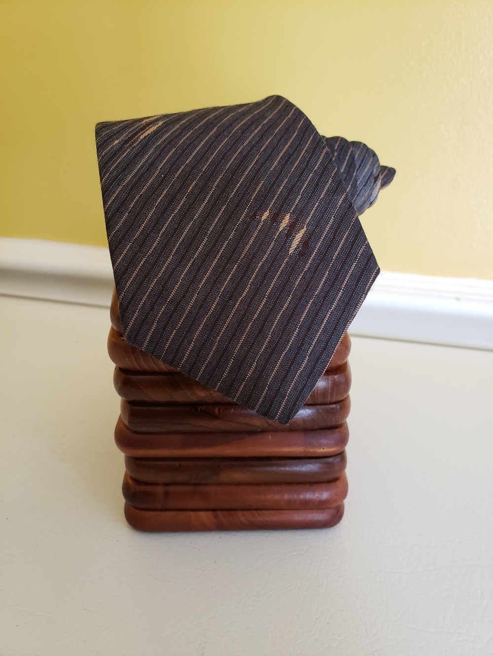 CHRISTIAN DIOR Monsieur Men's Striped Neck Tie (57"x3") Gray/Gold {Made In USA}